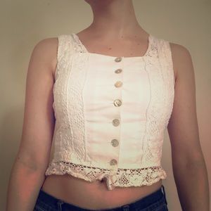 Vintage White Crop Top